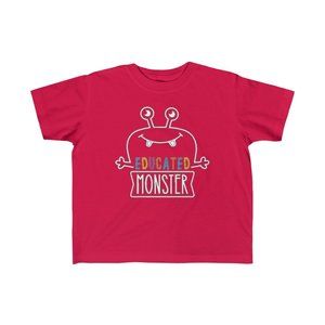 SBC Kid's Educated Monster Short Sleeve Red Tee